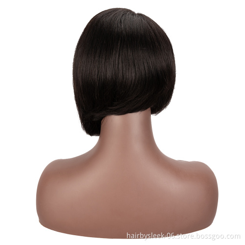 Rebecca fashion 9 inches Pixie Cut Natural Brazilian Remy Human hair Bob Lace Part Wig Lace Front Wigs Human Hair Wigs For Women
